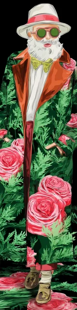 Free printable Christmas bookmarks of Santa wearing a green robe